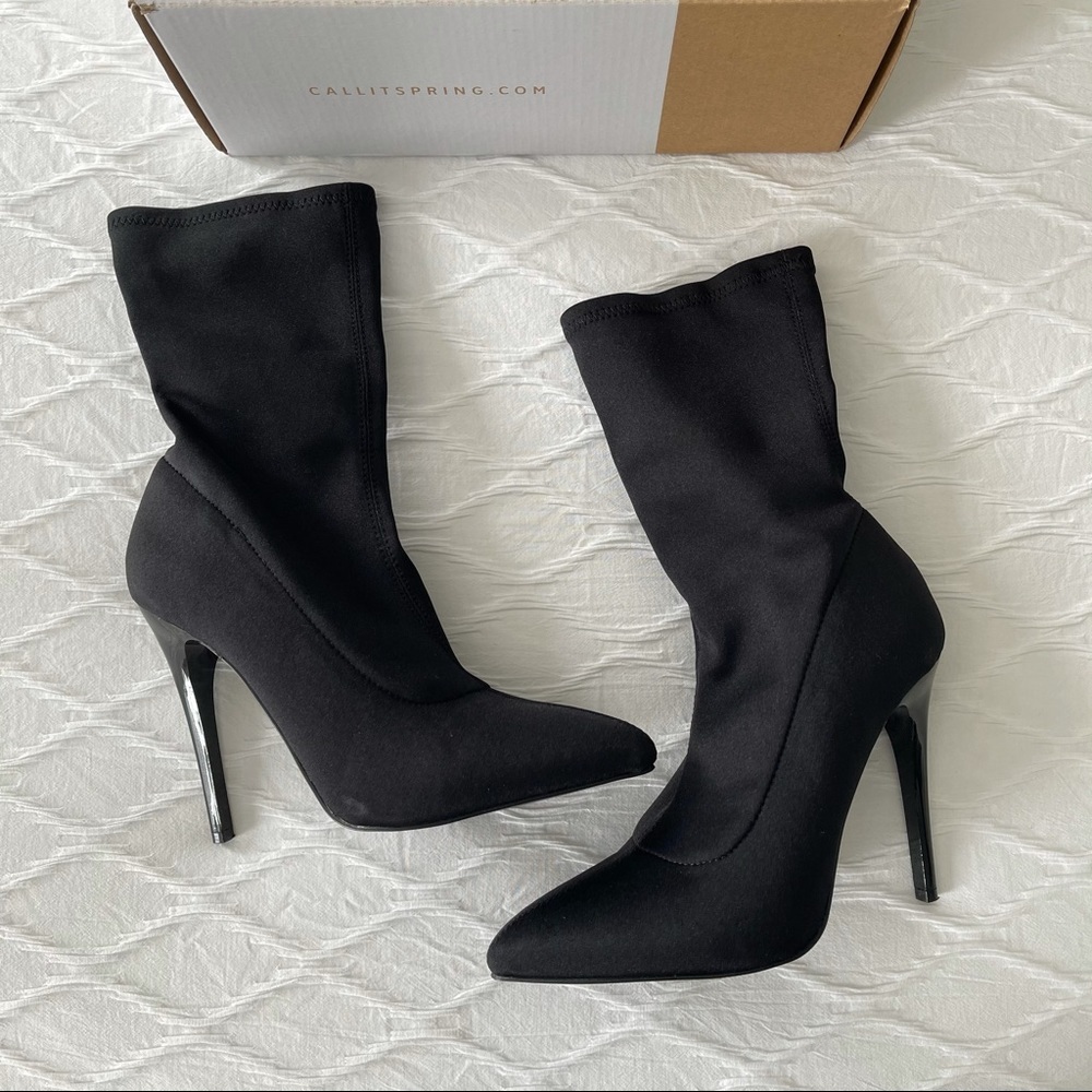 Call It Spring Hailassi Black Sock Booties 7 - image 2